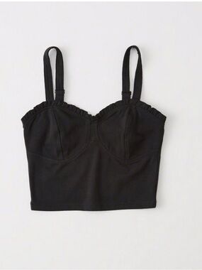 Abercrombie & Fitch Black Cropped Bustier Tank Top